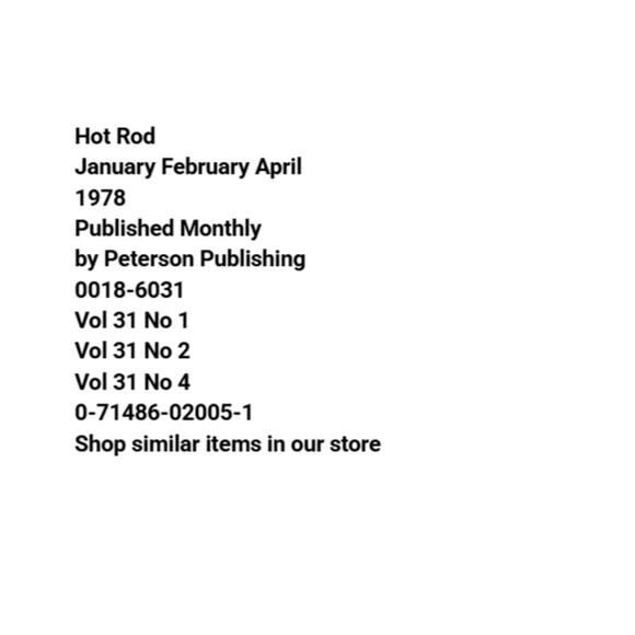 Vtg Lot 3 Hot Rod Jan Feb Apr 1978 Magazine Hemi Holley Horsepower Automobile - Picture 2 of 9